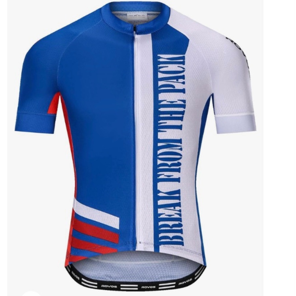 ROVOS CYCLING SHIRT ZIP FRONT MOISTURE WICKING BREAK FROM THE PACK SIZE L
